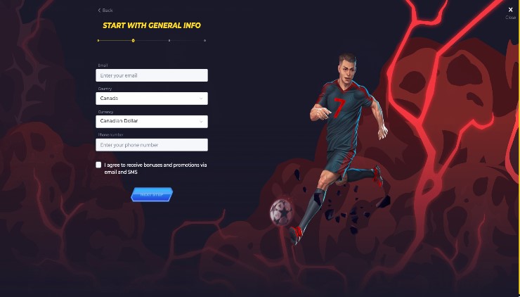 Registering for an account at Powbet