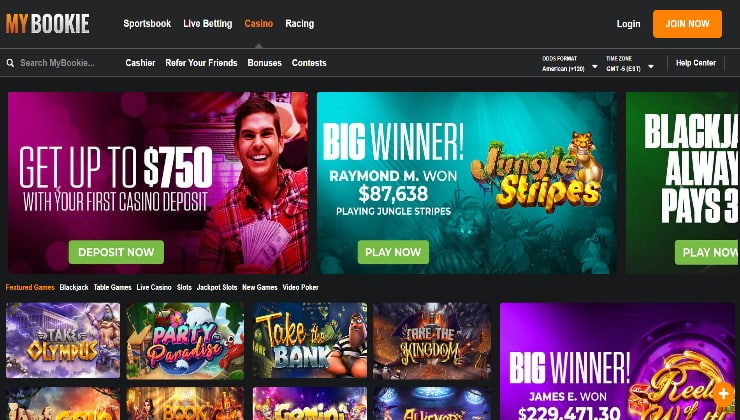 MyBookie casino games