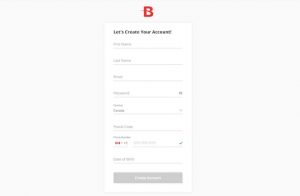 Betonline sign up page