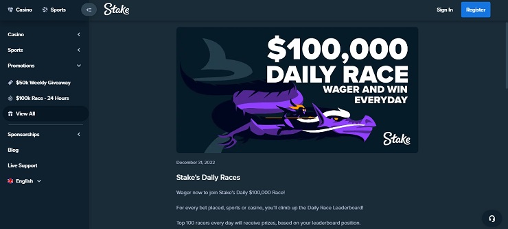 Stake Daily Race