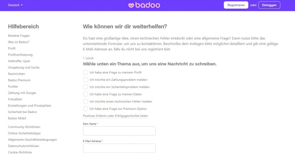 Badoo Kundenservice und Benutzerfreundlichkeit