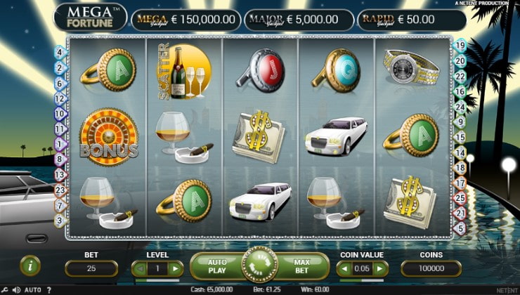 Mega Fortune by Netent Featuring Three Progressive Jackpot Totals