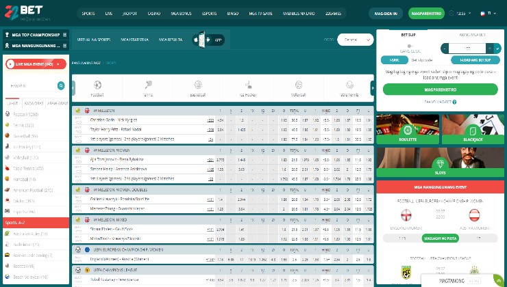 The sportsbook at the 22Bet platform