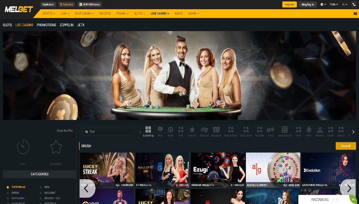 Melbet live dealer lobby