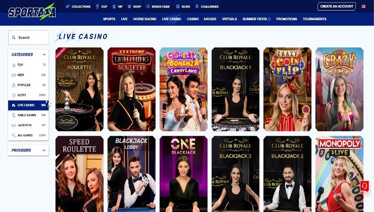 live casino Sportaza