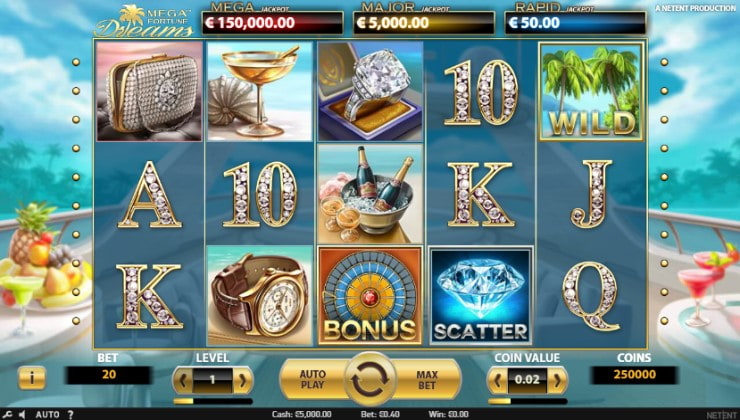 The Mega Fortune Dreams progressive jackpot slot from Netent