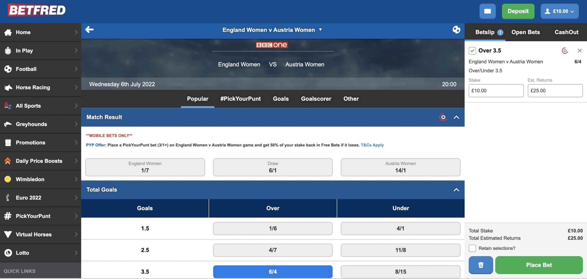 Betfred desktop betslip