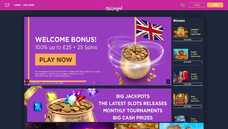The Millionpot Casino welcome offer