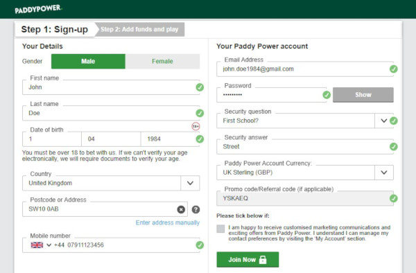 Paddy Power Bonus Code