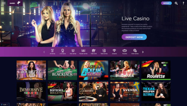 live dealer casino at genesis