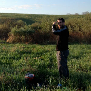 Scott Davies, a postdoctoral associate in biological sciences in the College of Science, measured territorial aggression in male song swallows at three rural and three urban sites in the New River Valley during the spring of 2015.