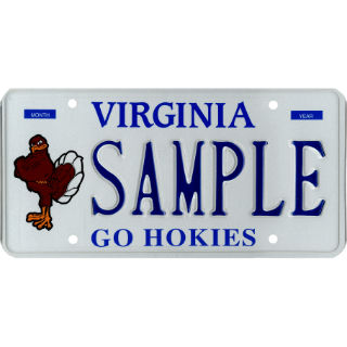 hokie bird license plate