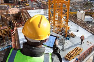 tablet at construction site