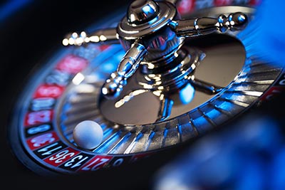 Roulette in casino and Poker Chip