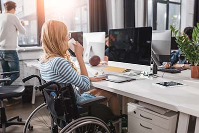 wheelchair in office