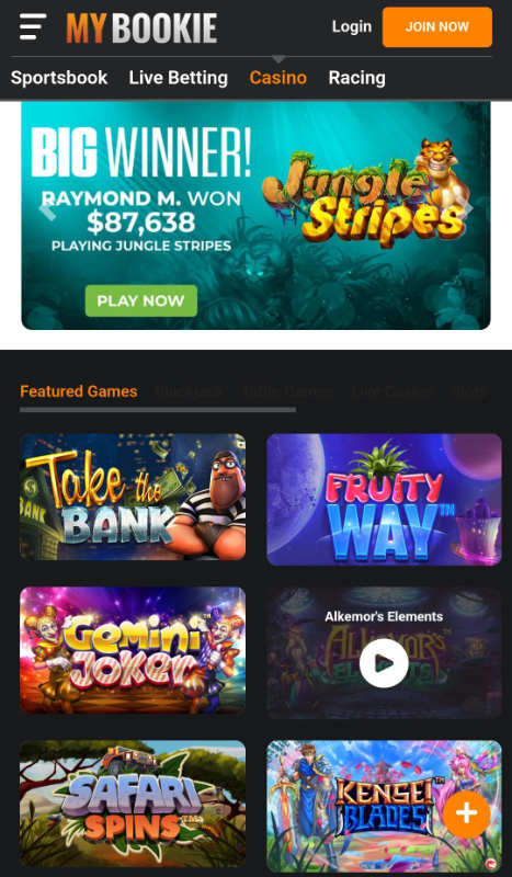 MyBookie Mobile Casino Site