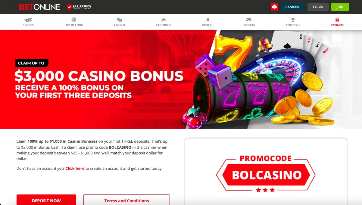 BetOnline casino bonus US