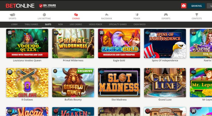 BetOnline slot games