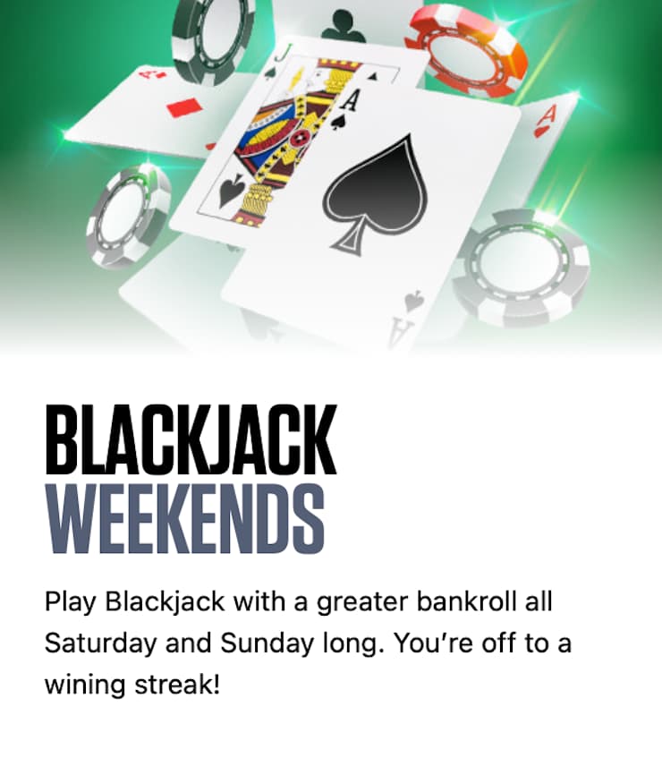 BetUS Casino Blackjack Weekends Bonus