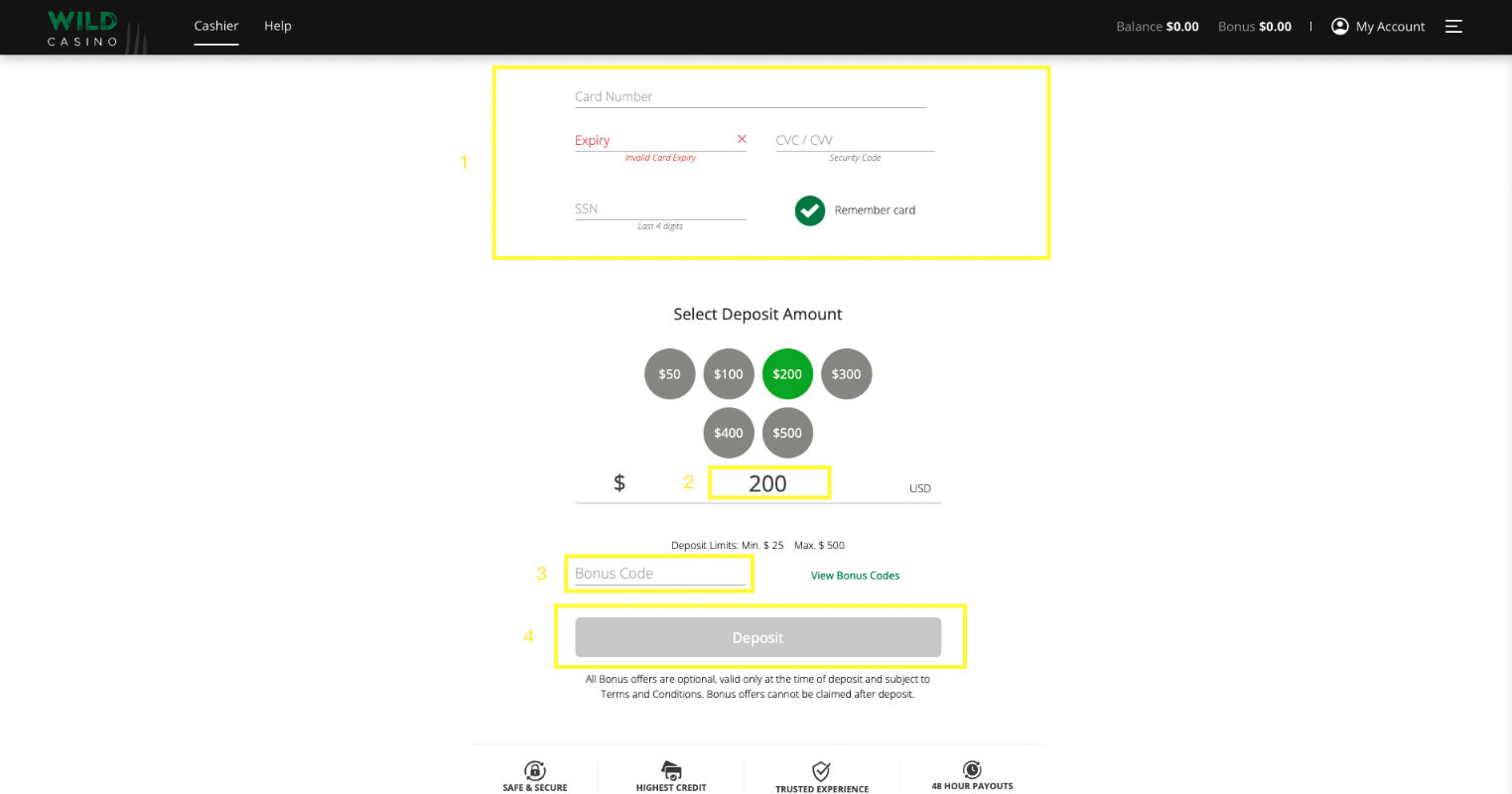 Blackjack App Registration Step 3