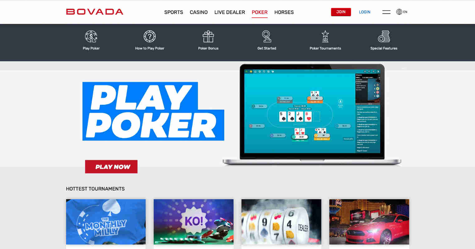 Bovada casino poker homepage