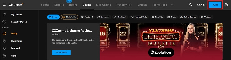 Cloudbet Casino Join