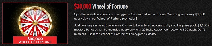 Everygame $30,000 Wheel of Fortune Promotion
