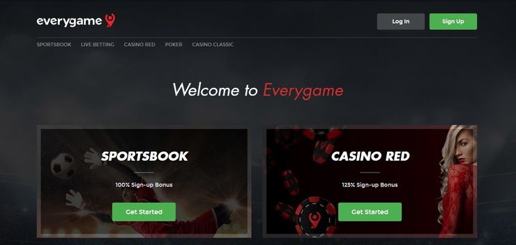 Everygame homepage