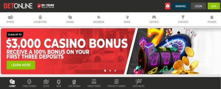 BetOnline Casino Homepage