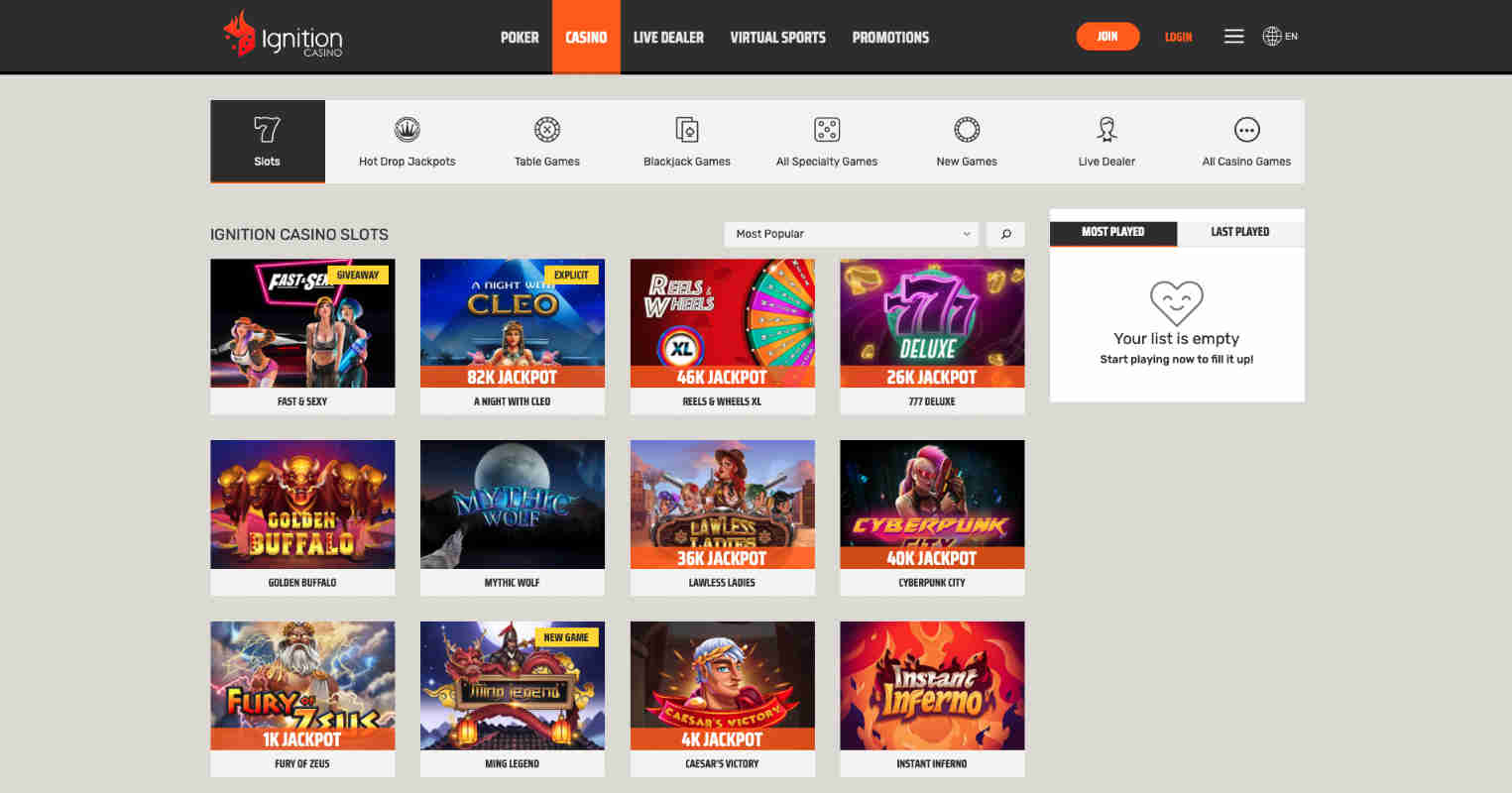 Ignition Casino Online Slots in ND