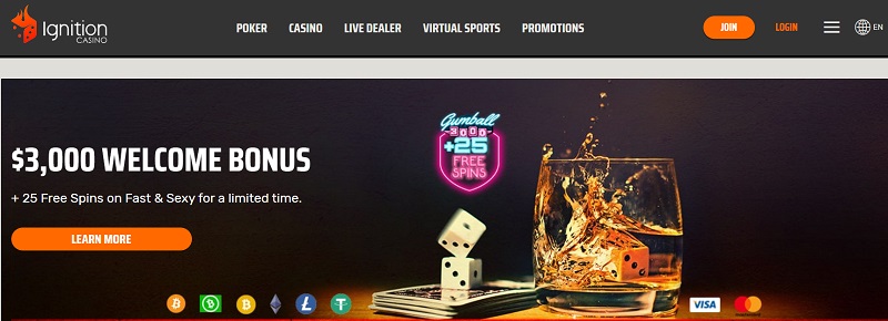 Nevada Ignition Casino Homepage
