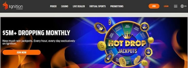 Ignition Online Casino homepage