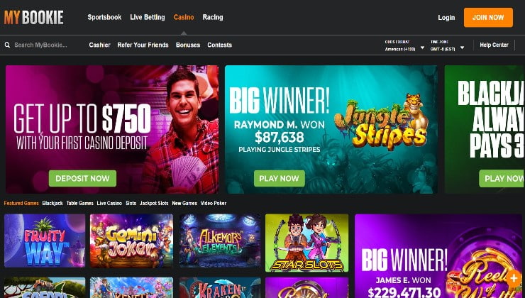 MyBookie casino website