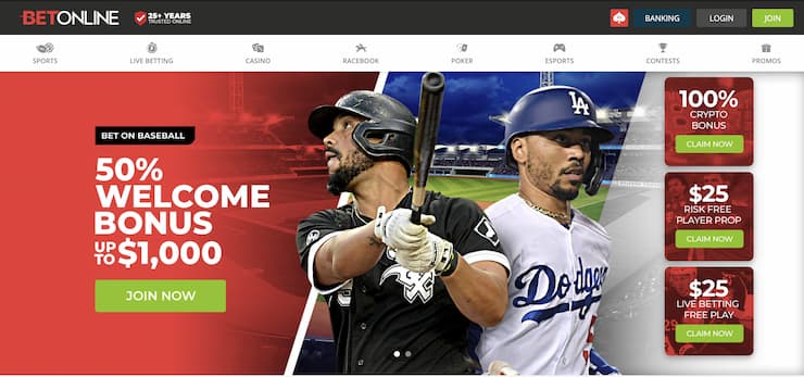BetOnline homepage - Best Maryland sports betting sites 