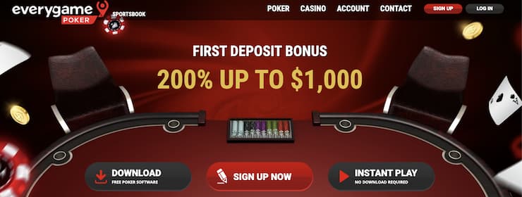 Everygame homepage - The best real money poker sites 