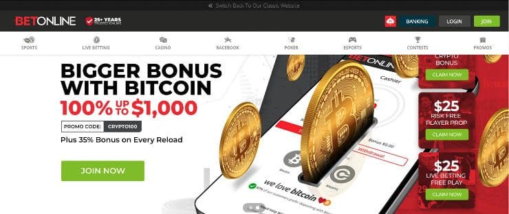 BetOnline Casino Homepage