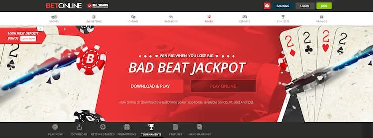 BetOnline Online Poker Homepage