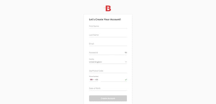 BetOnline Registration Form