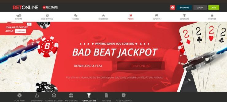 BetOnline Poker homepage