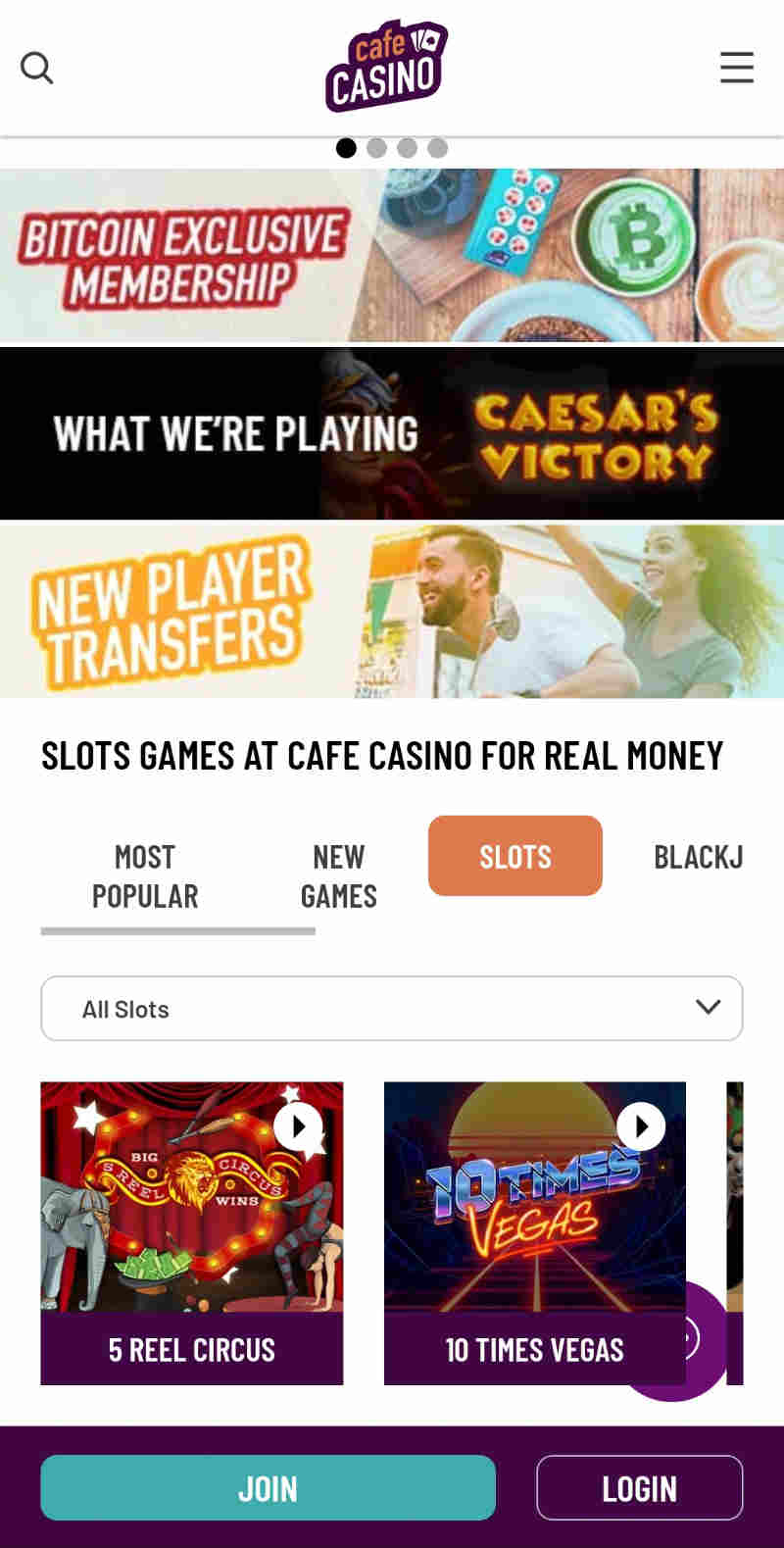 Cafe Casino Mobile Site