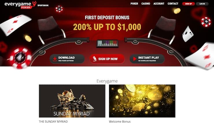Everygame Online Poker Homepage