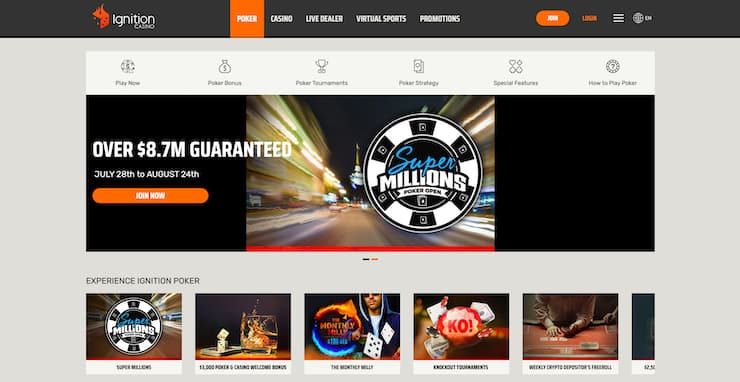Ignition Online Poker Homepage
