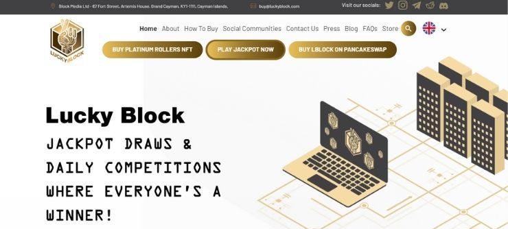 LuckyBlock homepage