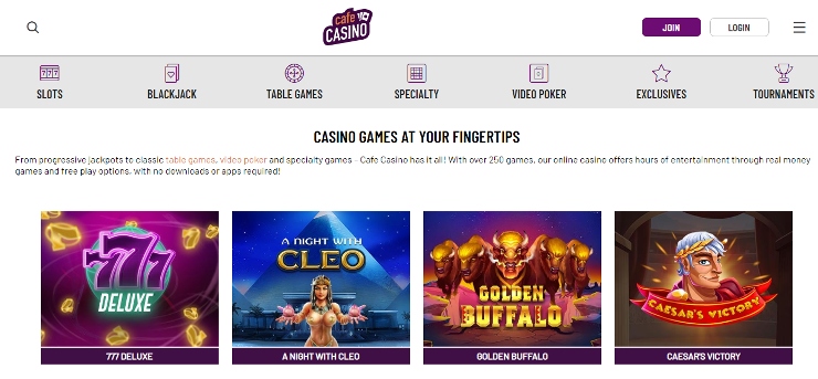 Michigan Online Casino - Cafe Casino