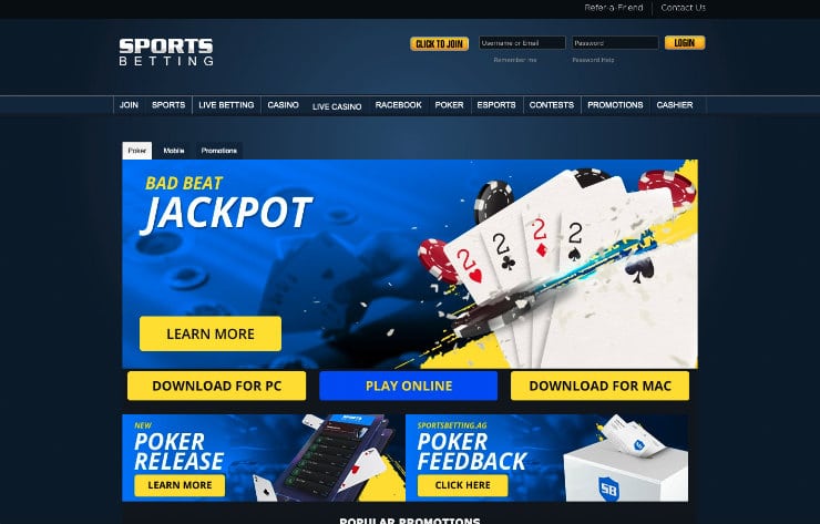 SportsBetting Poker Online Bonus