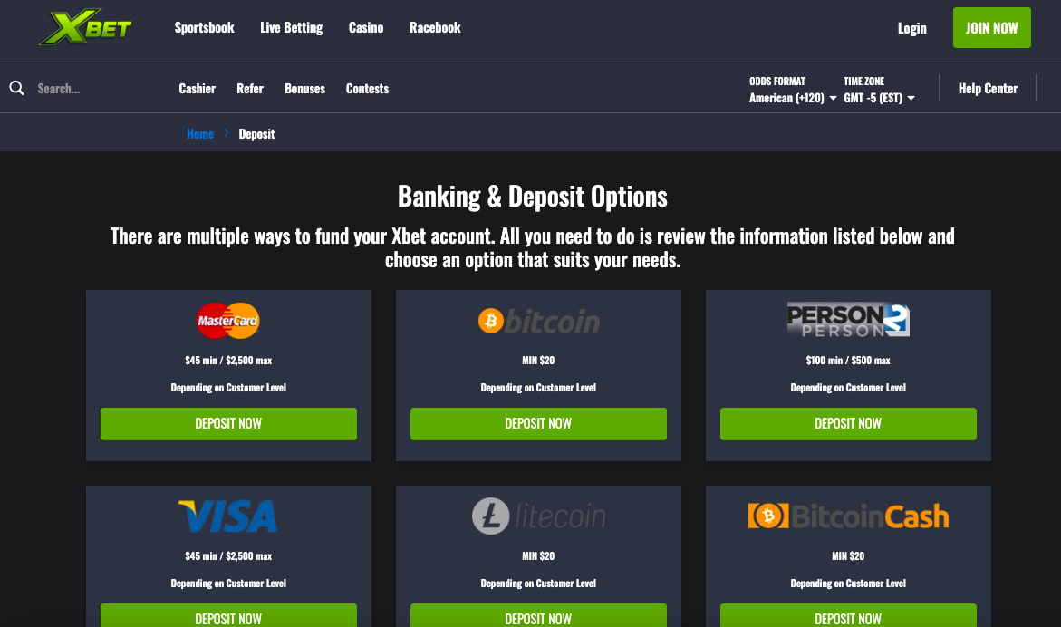 XBet banking options cryptos Minnesota