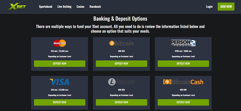 XBet Banking Options