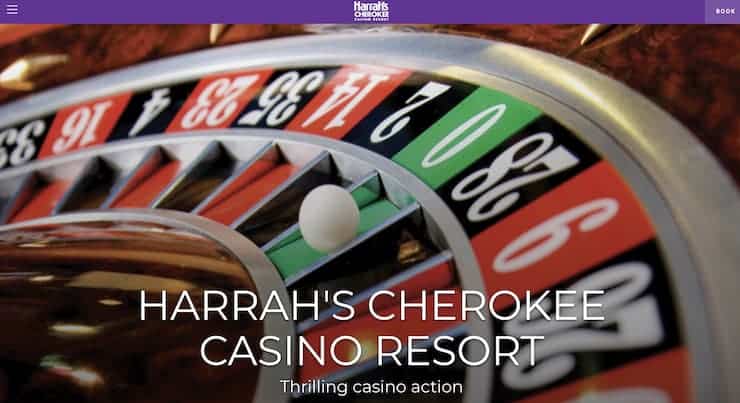 Harrah's Cherokee Casino Resort homepage 