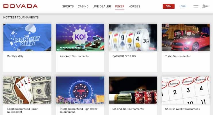 Bovada poker homepage - The best North Carolina online poker platforms