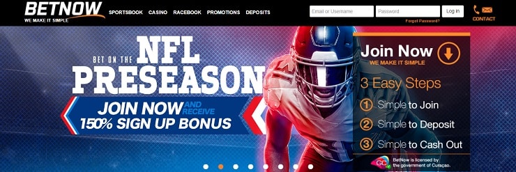 BetNow Sports Homepage